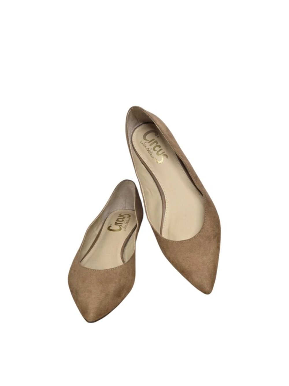 Circus by Sam Edelman Pointed Toe Flats Womens Size 9 Khaki Faux Suede Classic